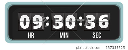 Countdown flip number clock. Black timer icon Countdown flip number clock. Black timer icon 137335325
