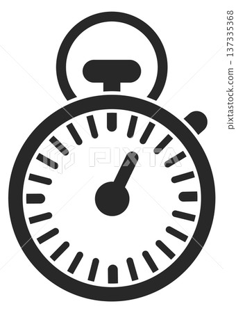 Stopwatch black icon. Timer clock simple symbol Stopwatch black icon. Timer clock simple symbol 137335368