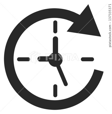 Recurring event black icon. Time clock repeat 137335371