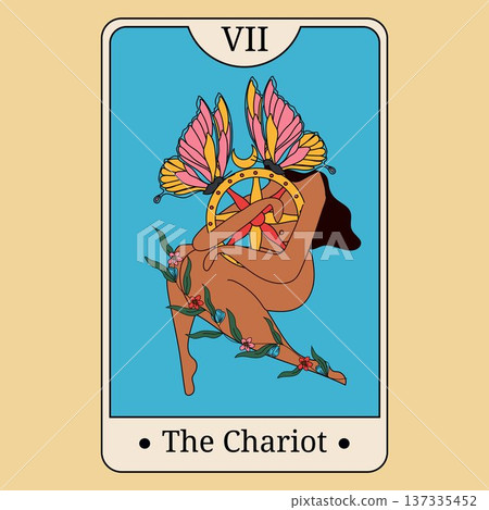 The Chariot Tarot Card Illustration Major Arcana VII The Chariot Tarot Card Illustration Major Arcana VII 137335452