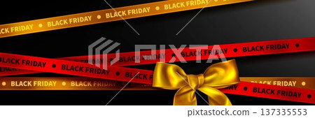 Sale black banner, Black Friday tape, silk ribbon Sale black banner, Black Friday tape, silk ribbon 137335553
