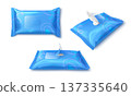 White wet wipe package mockup, 3d realistic 137335640