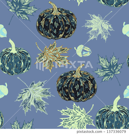 seamless pattern with pumpkins seamless pattern with pumpkins 137336079