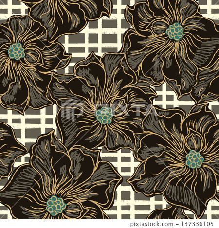 seamless pattern with flowers 137336105