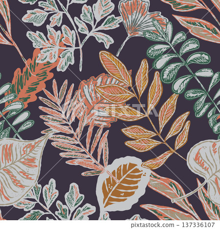 seamless pattern with feathers 137336107