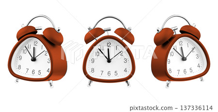 Modern Brown Table Clock Collection from Various Angles for Interior Design 137336114