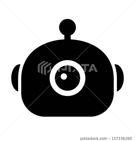 Ai bot face mascot vector icon illustration cute minimal black robot head character for technology app Ai bot face mascot vector icon illustration cute minimal black robot head character for technology app 137336260