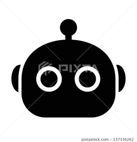 Chatbot head character vector icon minimal solid black ai robot bot face illustration for tech ui Chatbot head character vector icon minimal solid black ai robot bot face illustration for tech ui 137336262