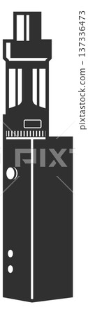 Vape mod black icon. Smoking flavor badge Vape mod black icon. Smoking flavor badge 137336473