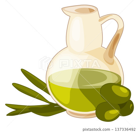 Virgin olive oil glass bottle cartoon icon Virgin olive oil glass bottle cartoon icon 137336492