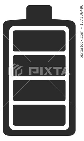 Full battery power level. Energy black icon Full battery power level. Energy black icon 137336496