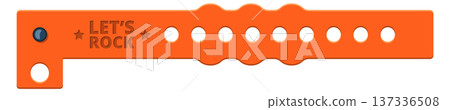 Rock festival bracelet. Identification wristband design template Rock festival bracelet. Identification wristband design template 137336508