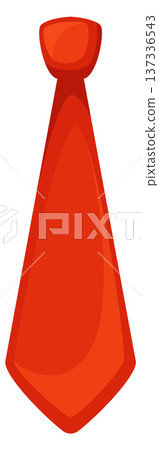 Red necktie color icon. Formal clothing accessory Red necktie color icon. Formal clothing accessory 137336543