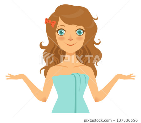 Beautiful girl cartoon character with pretty hair style Beautiful girl cartoon character with pretty hair style 137336556