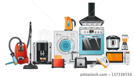 Electronic household devices. Home technology. House equipment Electronic household devices. Home technology. House equipment 137336558