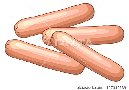 Sausages color icon. Meat gourmet product drawing 137336589