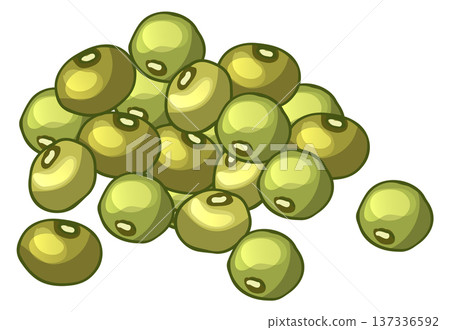 Olive pile cartoon icon. Mediterranean diet food Olive pile cartoon icon. Mediterranean diet food 137336592