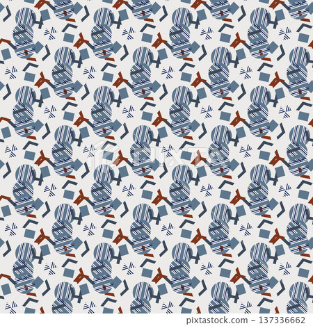 Textile motif seamless pattern. Abstract line shape geometric motif basic pattern continuous background. Man shirt all over print block. Textile motif seamless pattern. Abstract line shape geometric motif basic pattern continuous background. Man shirt all over print block. 137336662