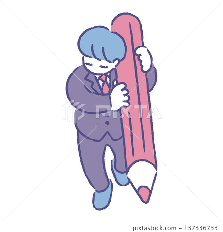 學生拿著鉛筆 學生拿著鉛筆 137336733