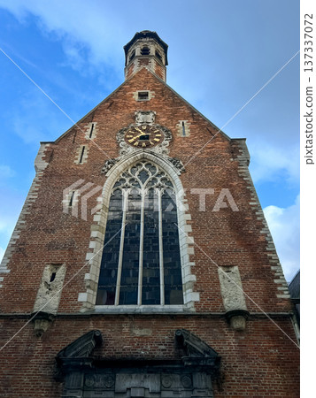 Stunning facade of the church of st mary magdalene in brussels, belgium Stunning facade of the church of st mary magdalene in brussels, belgium 137337072