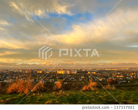 View of the city Ivano Frankivsk from the hills near city View of the city Ivano Frankivsk from the hills near city 137337081