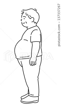 男性腹脹、中年肥胖 137337267