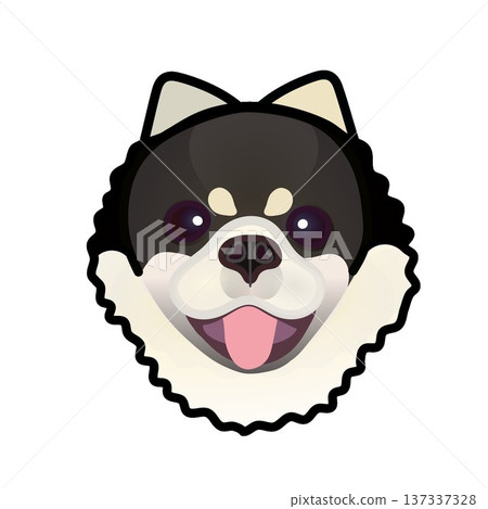 博美犬臉部插圖 137337328