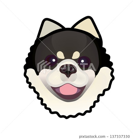 博美犬臉部插圖 博美犬臉部插圖 137337330