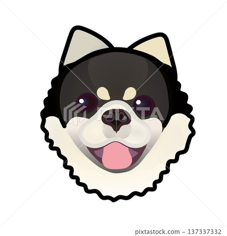 博美犬臉部插圖 博美犬臉部插圖 137337332