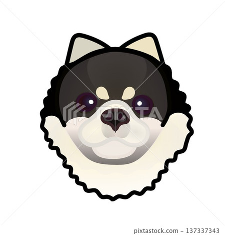 博美犬臉部插圖 博美犬臉部插圖 137337343