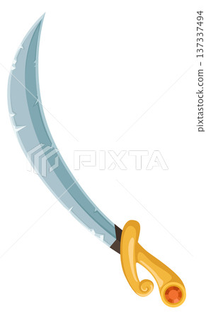 Fantasy combat blade in ancient style. Medieval weapon 137337494
