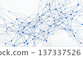 抽象設計,象徵神經細胞、生物技術和人際關係。神經網絡,藍色背景材料 抽象設計,象徵神經細胞、生物技術和人際關係。神經網絡,藍色背景材料 137337526