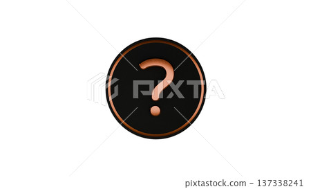 [Transparent Background] Rubber Texture Medal and [Gold] Question Mark ❓ 4K 137338241