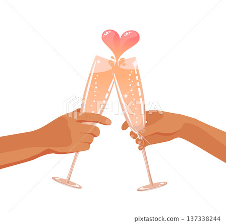 Clinking champagne glasses Clinking champagne glasses 137338244