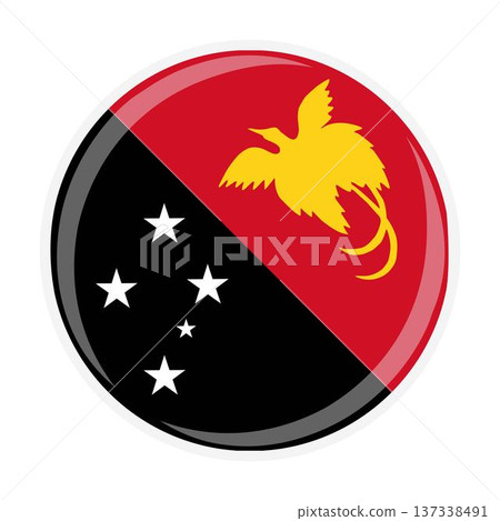 Papua new guinea national round circle flag emblem official icon 137338491