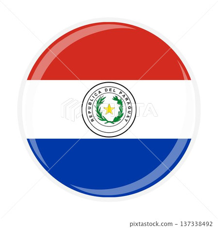 Paraguay national round circle flag emblem official icon 137338492