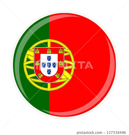 Portugal national round circle flag emblem official icon 137338496