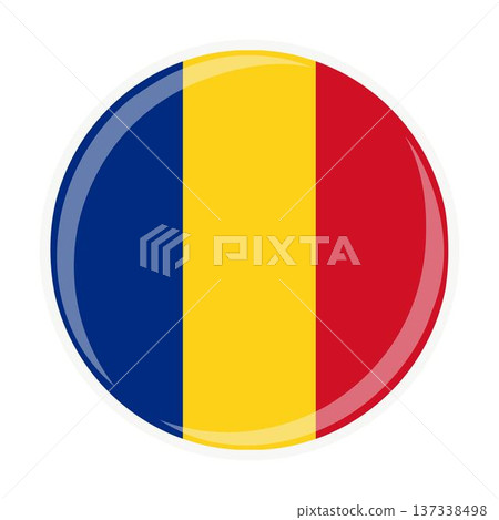 Romania national round circle flag emblem official icon 137338498