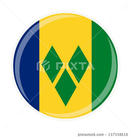 Saint vincent and the grenadines national round circle flag emblem official icon 137338618