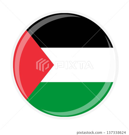 Palestine national round circle flag emblem official icon 137338624