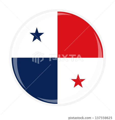 Panama national round circle flag emblem official icon 137338625