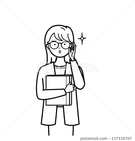 靈感源自商界女性的插畫（線畫） 137338707