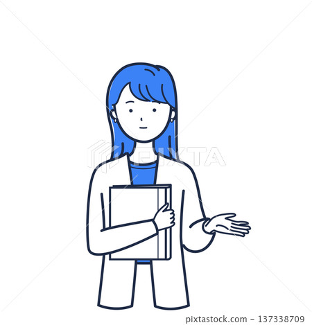 Businesswoman explaining with documents Presentation/conference illustration 137338709