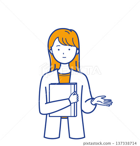 女商人用文件進行講解 演示/會議插圖（不同顏色） 137338714