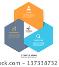 3 Circle Venn Diagram Hexagon Business Infographic Framework Diagram Template 137338732