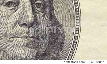 100 dollar bill grunge. Computer generated 3d render 137338844