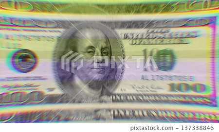 100 dollar bill grunge. Computer generated 3d render 137338846