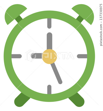Alarm clock icon. Time hour color symbol 137338975