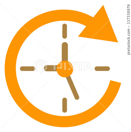 Recurring task color icon. Time loop symbol 137338976