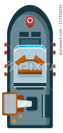 Powerboat top view. Fishing boat cartoon icon 137339291